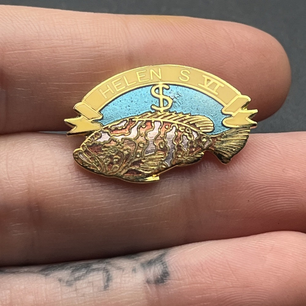 Helen S VI Fishing Boat Lapel Hat Pin